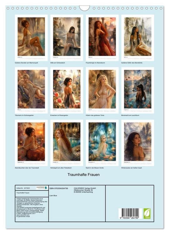 Produktbild: Traumhafte Frauen (Wandkalender 2027 DIN A3 hoch), CALVENDO Monatskalender