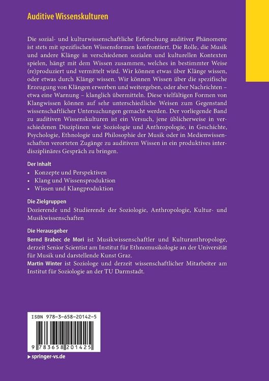 Produktbild: Auditive Wissenskulturen