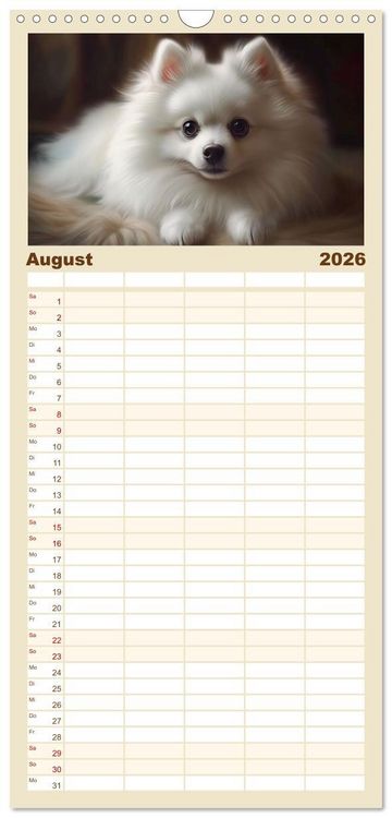 Produktbild: Familienplaner 2026 - Zauberhafte Fluffies mit 5 Spalten (Wandkalender, 21 x 45 cm) CALVENDO