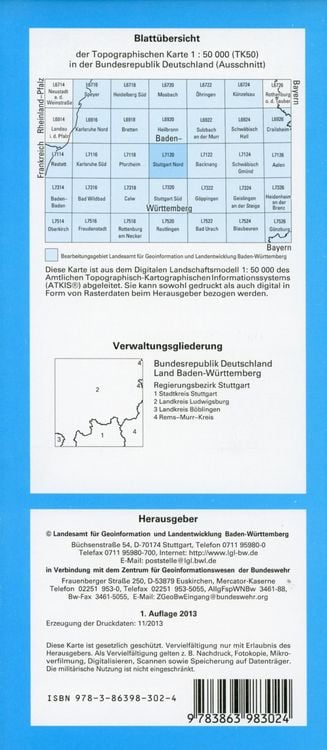Produktbild: Stuttgart Nord 1 : 50 000