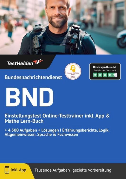 Produktbild: BND: Einstellungstest Online-Testtrainer inkl. App & Mathe Lern-Buch