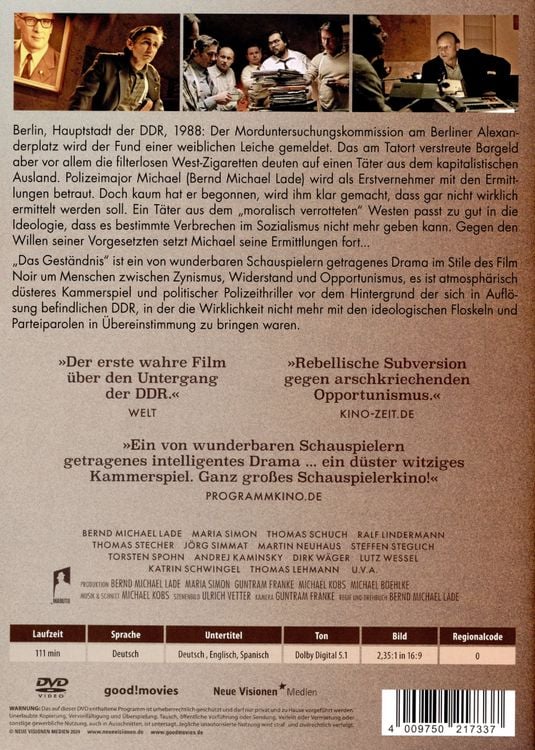 Produktbild: Das Gest&auml;ndnis