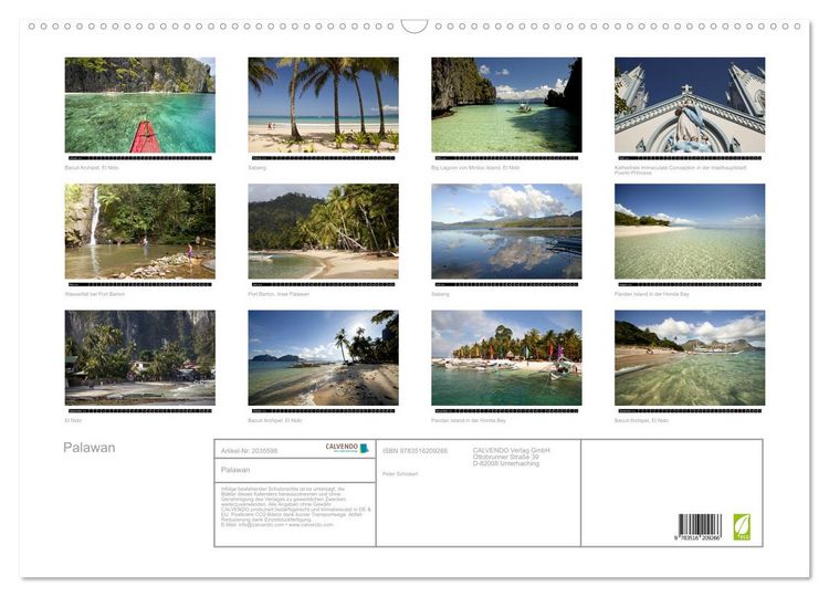 Produktbild: Palawan (Wandkalender 2026 DIN A2 quer), CALVENDO Monatskalender