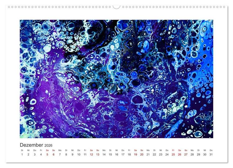 Produktbild: Dein abstraktes Jahr mit der Farbe Purpur (Wandkalender 2026 DIN A2 quer), CALVENDO Monatskalender