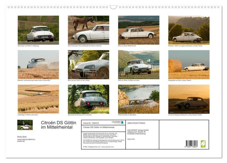 Produktbild: Citro&euml;n DS G&ouml;ttin im Mittelrheintal (Wandkalender 2026 DIN A2 quer), CALVENDO Monatskalender