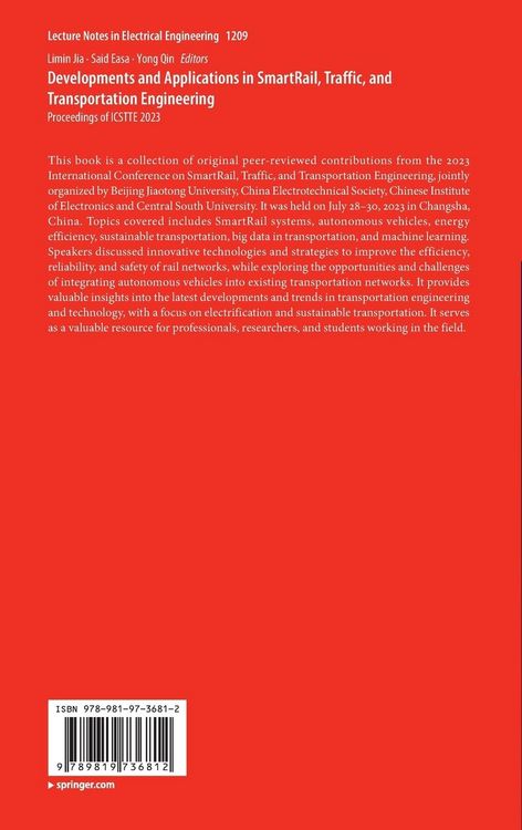 Produktbild: Developments and Applications in SmartRail, Traffic, and Transportation Engineering