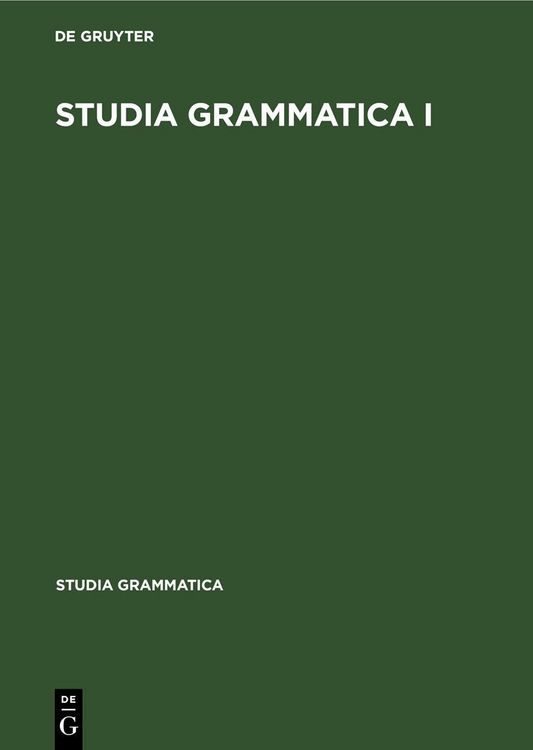 Produktbild: Studia grammatica I