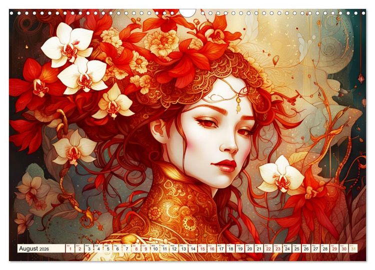 Produktbild: Ladies in a sea of flowers (Wall Calendar 2026 DIN A3 landscape), CALVENDO 12 Month Wall Calendar