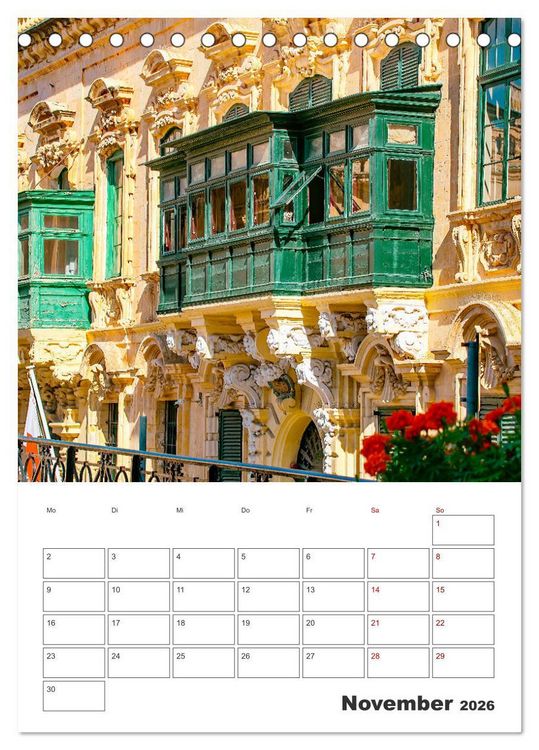 Produktbild: Valletta - K&uuml;stenstadt mit Charme (Tischkalender 2026 DIN A5 hoch), CALVENDO Monatskalender