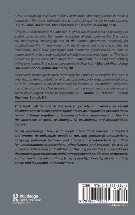 Produktbild: Social Psychology and Organizations