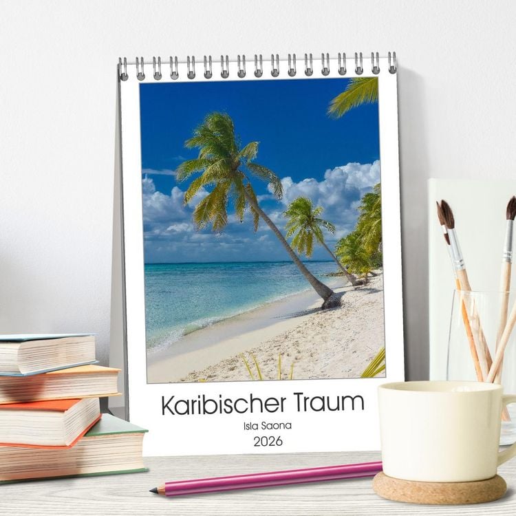Produktbild: Karibischer Traum Isla Saona (Tischkalender 2026 DIN A5 hoch), CALVENDO Monatskalender