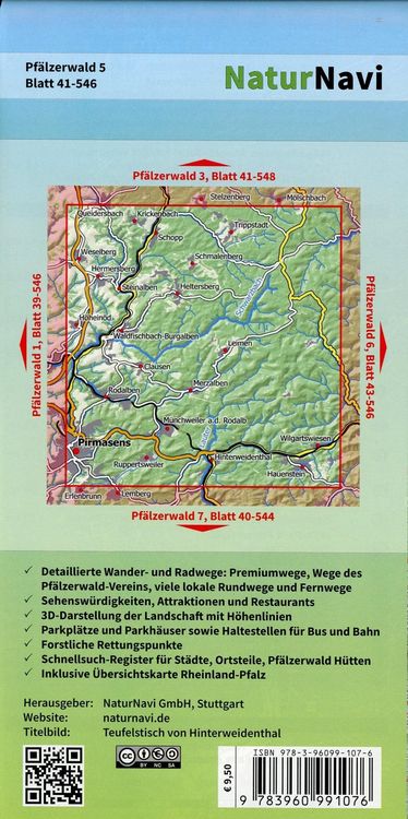 Produktbild: Pf&auml;lzerwald 5. Blatt 41-546, 1 : 25 000