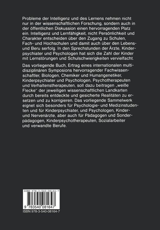 Produktbild: Intelligenz, Lernen und Lernst&ouml;rungen