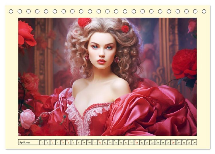 Produktbild: Barocke Anmut. Romantik und Grazie im 17. Jahrhundert (Tischkalender 2026 DIN A5 quer), CALVENDO Monatskalender
