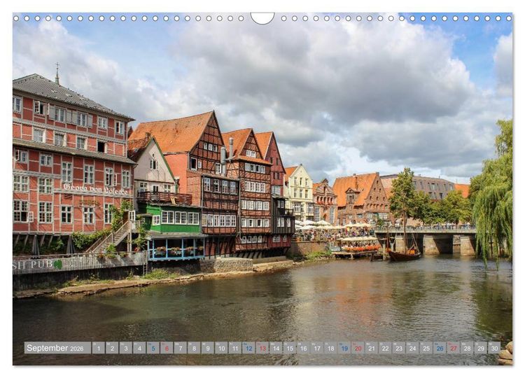 Produktbild: L&uuml;neburg - Eine mittelalterliche und romantische Hansestadt (Wandkalender 2026 DIN A3 quer), CALVENDO Monatskalender