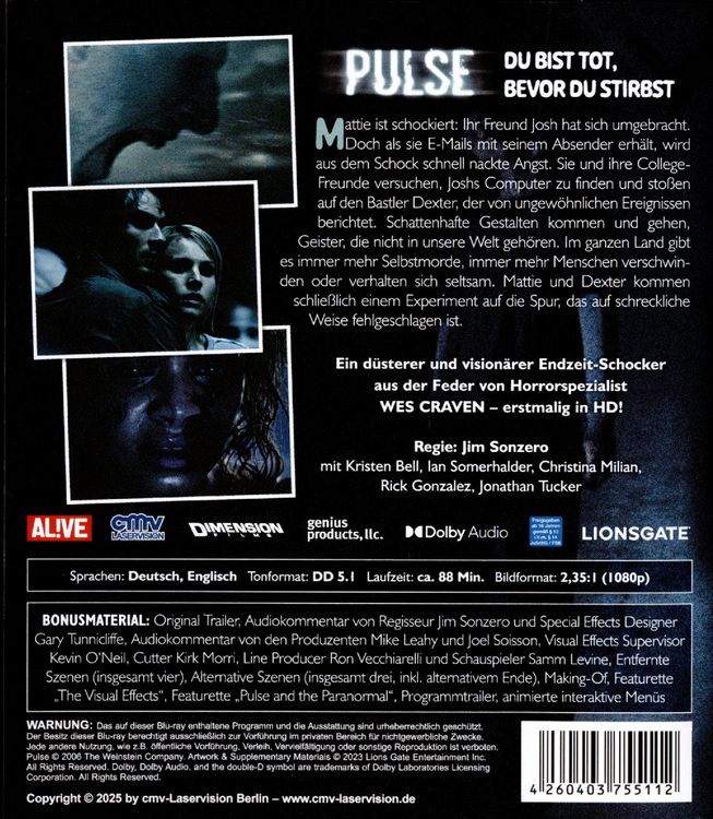 Produktbild: Pulse - Du bist tot, bevor du stirbst