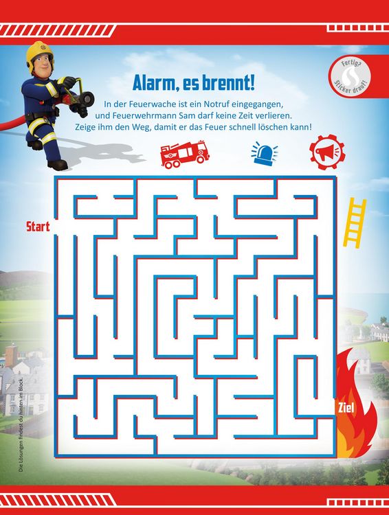 Produktbild: Feuerwehrmann Sam: 1001 Sticker: Stickern &ndash; R&auml;tseln &ndash; Ausmalen