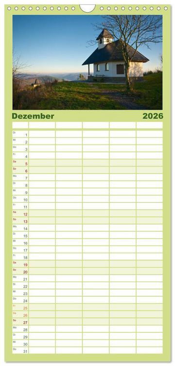 Produktbild: Familienplaner 2026 - Traumhafte Wege durch die Eifel mit 5 Spalten (Wandkalender, 21 x 45 cm) CALVENDO