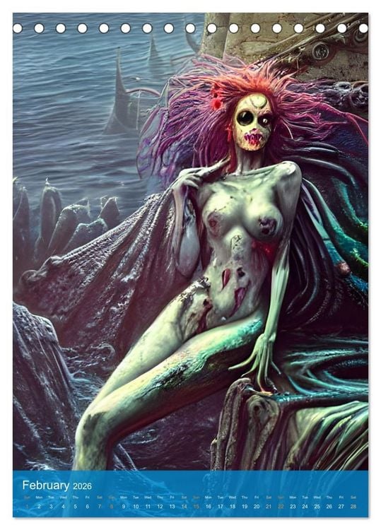Produktbild: Sirens of the Undead Seas (Desk Calendar 2026 DIN A5 portrait), CALVENDO 12 Month DeskCalendar
