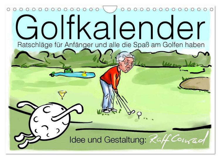 Produktbild: Golfkalender f&uuml;r Anf&auml;nger und alle die Spa&szlig; am Golfen haben (Wandkalender 2026 DIN A4 quer), CALVENDO Monatskalender