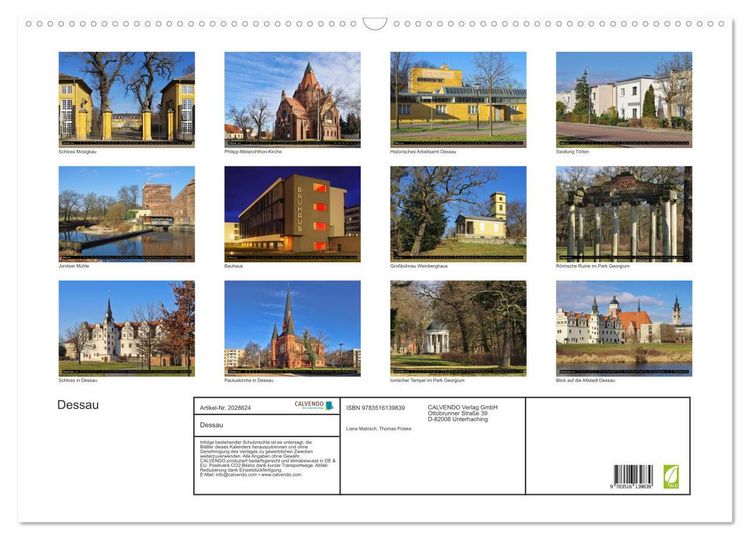 Produktbild: Dessau (Wandkalender 2026 DIN A2 quer), CALVENDO Monatskalender