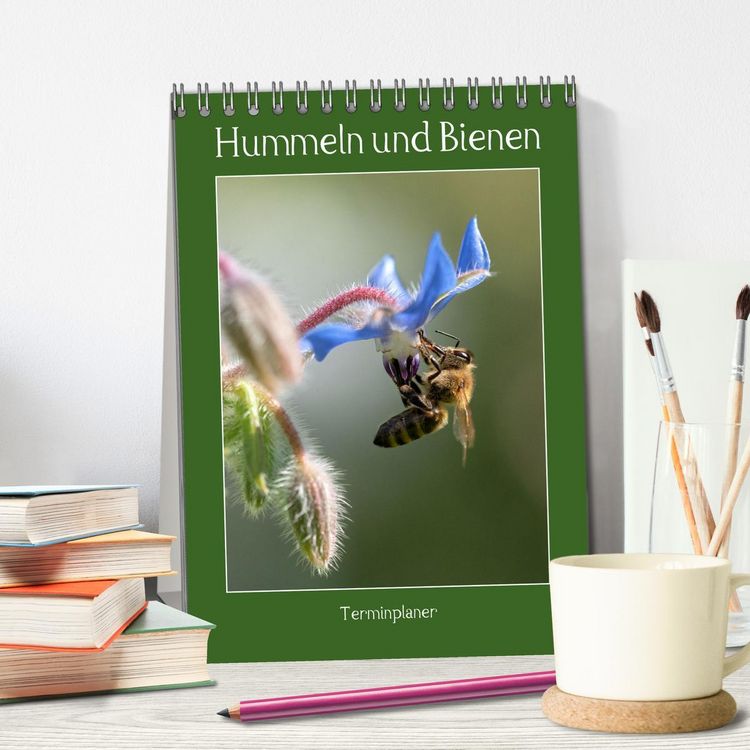 Produktbild: Hummeln und Bienen Terminplaner (Tischkalender 2026 DIN A5 hoch), CALVENDO Monatskalender