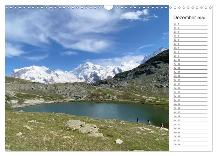 Produktbild: Alpenauszeit - Traumhafte Bergmomente am Wasser (Wandkalender 2026 DIN A3 quer), CALVENDO Monatskalender