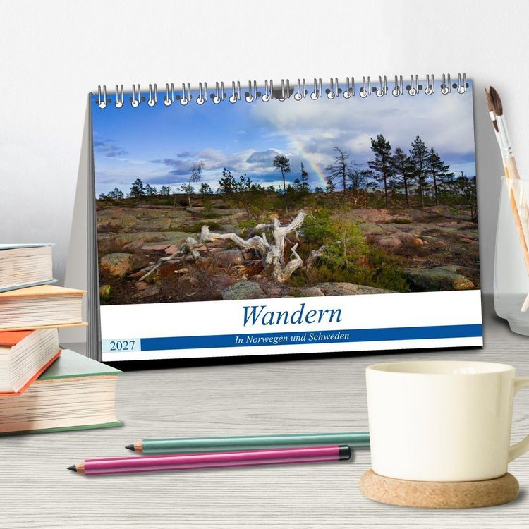 Produktbild: Wandern - In Norwegen und Schweden (Tischkalender 2027 DIN A5 quer), CALVENDO Monatskalender