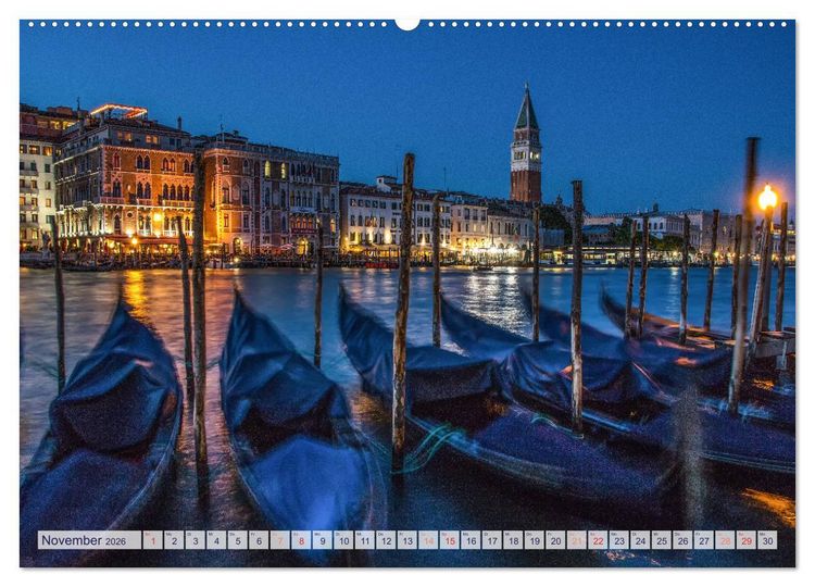 Produktbild: Stilles Venedig wenn es Nacht wird (Wandkalender 2026 DIN A2 quer), CALVENDO Monatskalender