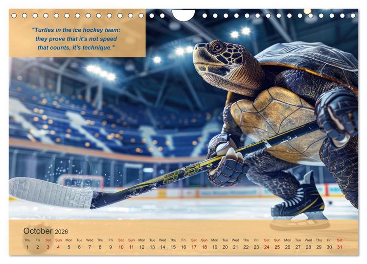 Produktbild: The most charming ice hockey animals in action (Wall Calendar 2026 DIN A4 landscape), CALVENDO 12 Month Wall Calendar