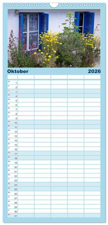 Produktbild: Familienplaner 2026 - Kefalonia, Inseltraum in Blau mit 5 Spalten (Wandkalender, 21 x 45 cm) CALVENDO