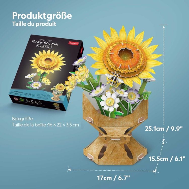 Produktbild: CUBICFUN - 3D Puzzle Blumentopf Sonnenblume 102 T