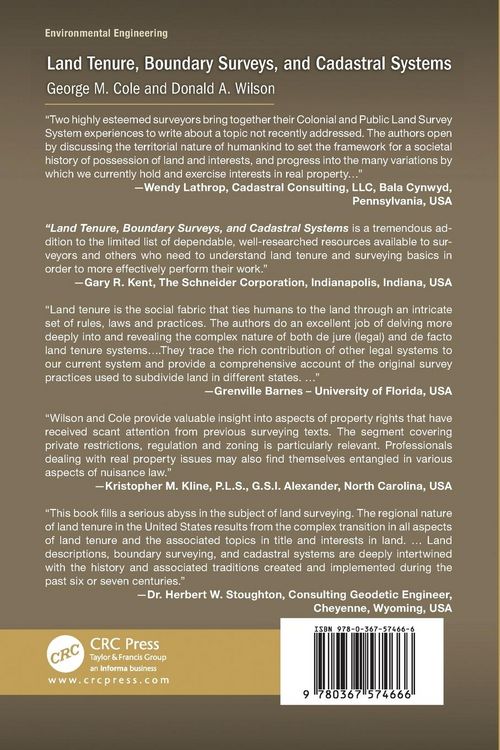 Produktbild: Land Tenure, Boundary Surveys, and Cadastral Systems