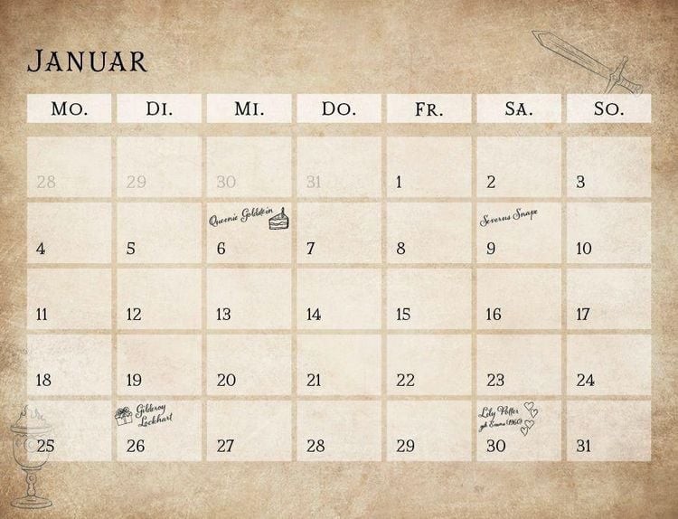 Produktbild: Der inoffizielle K&uuml;chenkalender f&uuml;r Harry Potter Fans 2027