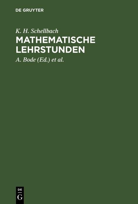 Produktbild: Mathematische Lehrstunden