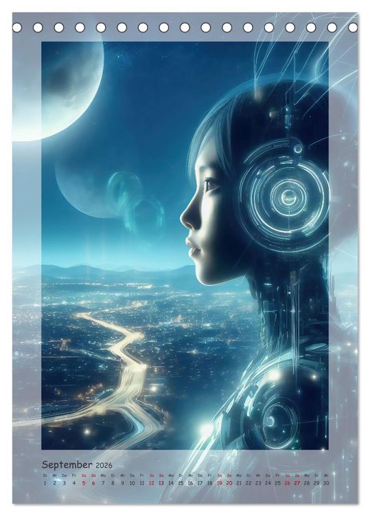 Produktbild: Entdecke die Zukunft - Future World mit KI (Tischkalender 2026 DIN A5 hoch), CALVENDO Monatskalender