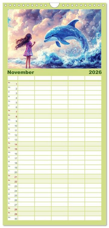 Produktbild: Familienplaner 2026 - Traumwelten. Mangas mit magischen Begegnungen mit 5 Spalten (Wandkalender, 21 x 45 cm) CALVENDO