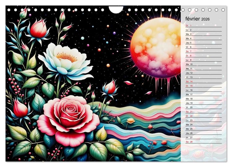 Produktbild: Fleurs de la nuit (Calendrier mural 2026 DIN A4 vertical), CALVENDO calendrier mensuel
