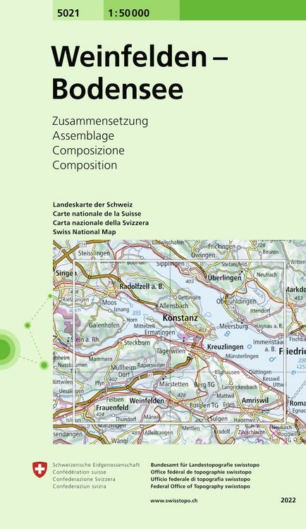 Produktbild: Swisstopo 1 : 50 000 Weinfelden - Bodensee