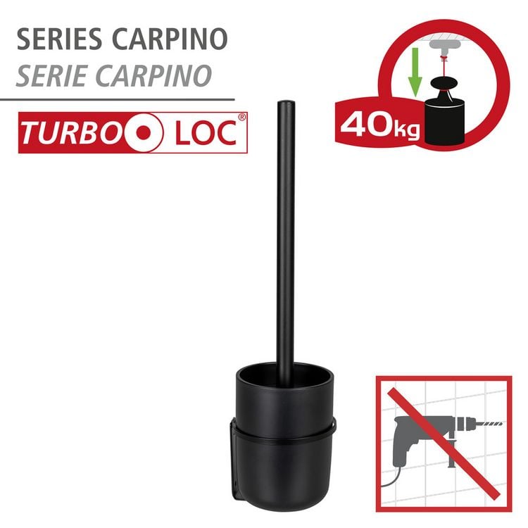 Produktbild: Turbo-Loc&reg; WC-Garnitur Mod. Carpino Schwarz, Befestigen ohne Bohren