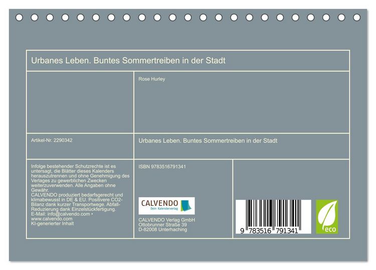 Produktbild: Urbanes Leben. Buntes Sommertreiben in der Stadt (Tischkalender 2027 DIN A5 quer), CALVENDO Monatskalender