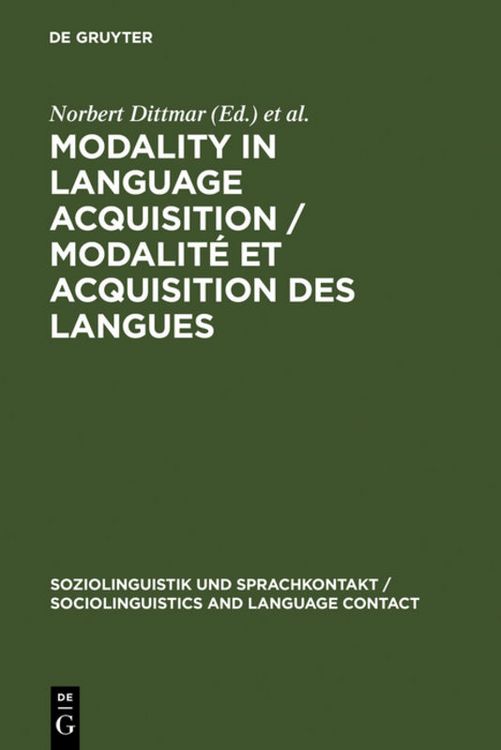 Produktbild: Modality in Language Acquisition / Modalit&eacute; et acquisition des langues