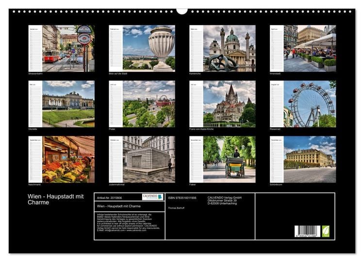 Produktbild: Wien - Haupstadt mit Charme (Wandkalender 2026 DIN A2 quer), CALVENDO Monatskalender