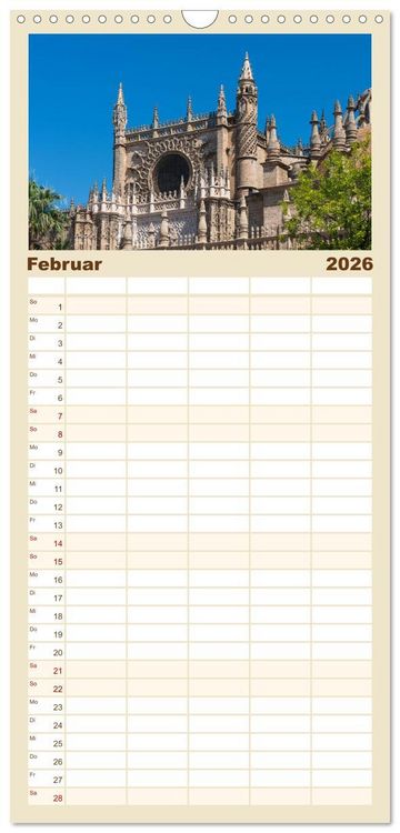 Produktbild: Familienplaner 2026 - Sevilla - Unterwegs in Spanien mit 5 Spalten (Wandkalender, 21 x 45 cm) CALVENDO