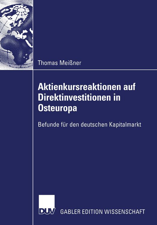 Produktbild: Aktienkursreaktionen auf Direktinvestitionen in Osteuropa