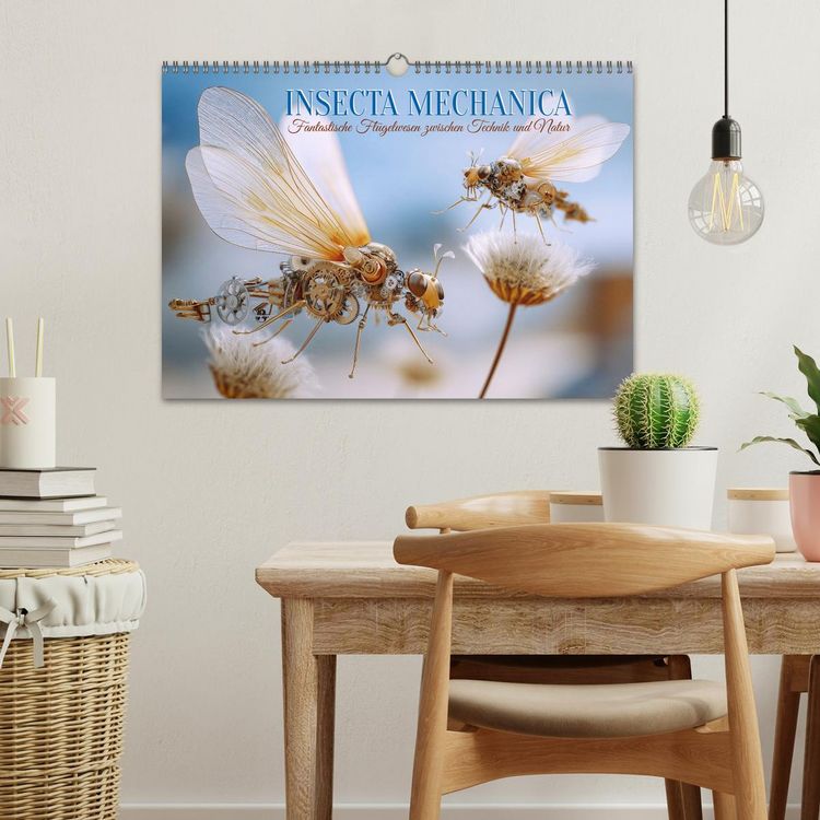 Produktbild: Insecta Mechanica. Fantastische Fl&uuml;gelwesen zwischen Technik und Natur (Wandkalender 2026 DIN A3 quer), CALVENDO Monatskalender