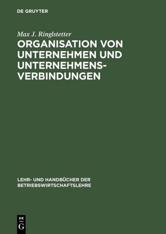 Produktbild: Organisation von Unternehmen und Unternehmensverbindungen