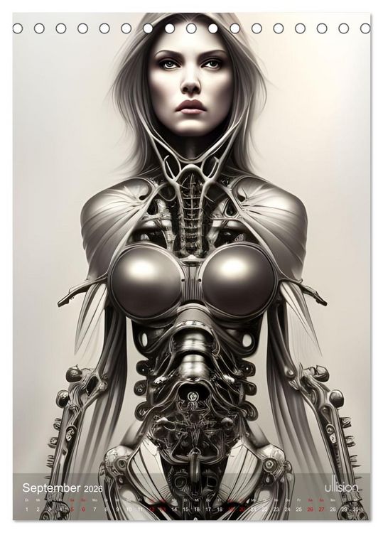 Produktbild: Biomechanic Portrait - Sch&ouml;nheit zwischen Mensch und Maschine (Tischkalender 2026 DIN A5 hoch), CALVENDO Monatskalender