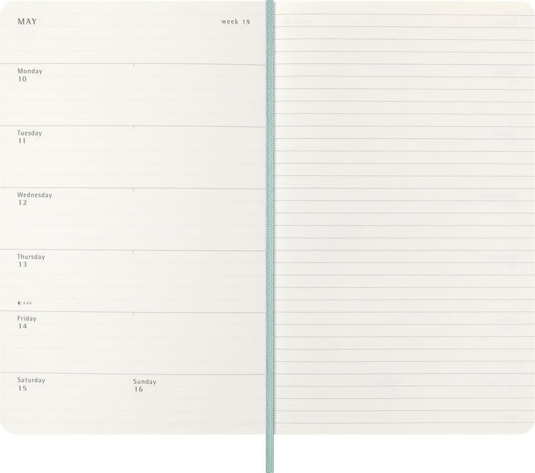 Produktbild: Moleskine 12 Monate Precious & Ethical Wochen Notizkalender, L/A5, liniert, weicher Einband, Mamba Hellgr&uuml;n, mit Box