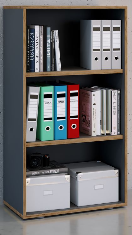 Produktbild: Holz B&uuml;ro Regal B&uuml;cher Ordner Aktenregal Salia 3f